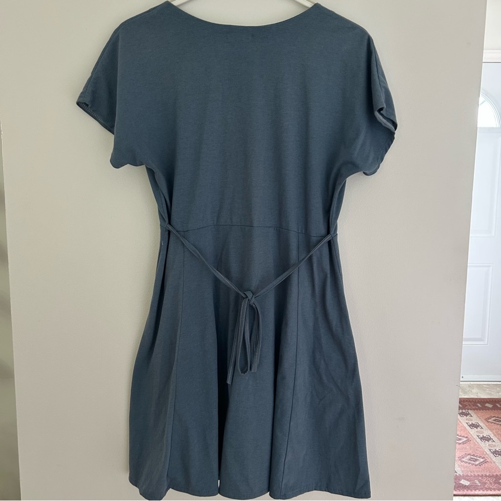 Blue Button-Up Mini Sundress - Picture 3 of 3